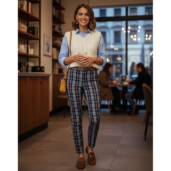 ASOS Pants - ASOS Tailored Slim Tapered Plaid Pants Preppy Academia Womens Size 10 (W31 L32)